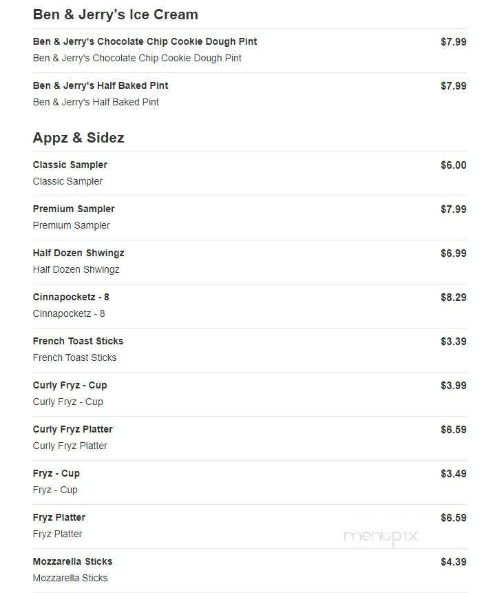 Sheetz - Rocky Mount, NC menu_pic