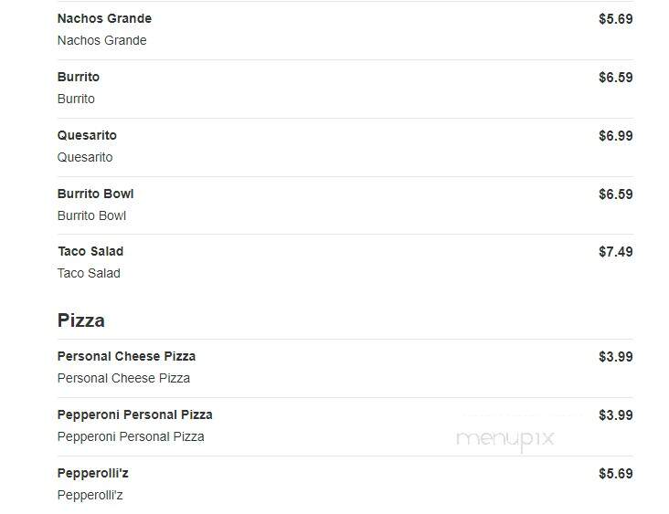 Sheetz - Rocky Mount, NC menu_pic