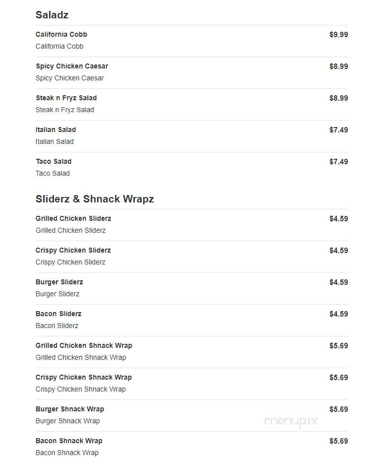 Sheetz - Rocky Mount, NC menu_pic
