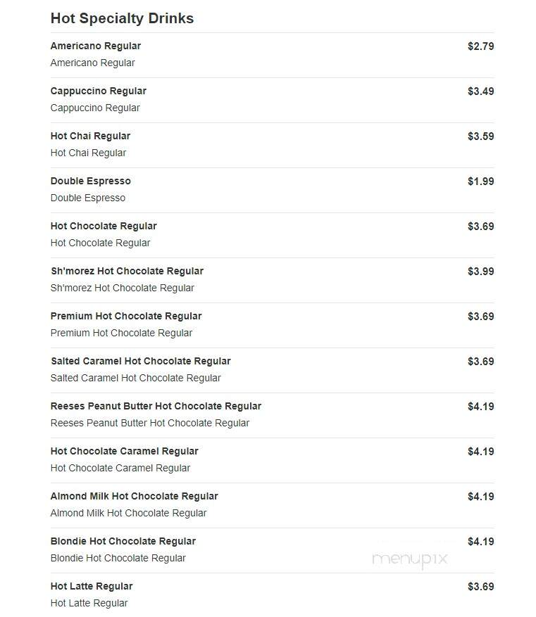 Sheetz - Rocky Mount, NC menu_pic