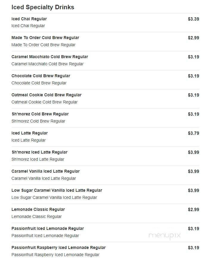 Sheetz - Rocky Mount, NC menu_pic