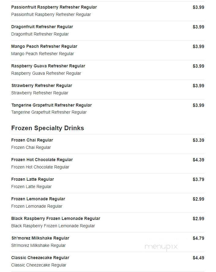 Sheetz - Rocky Mount, NC menu_pic