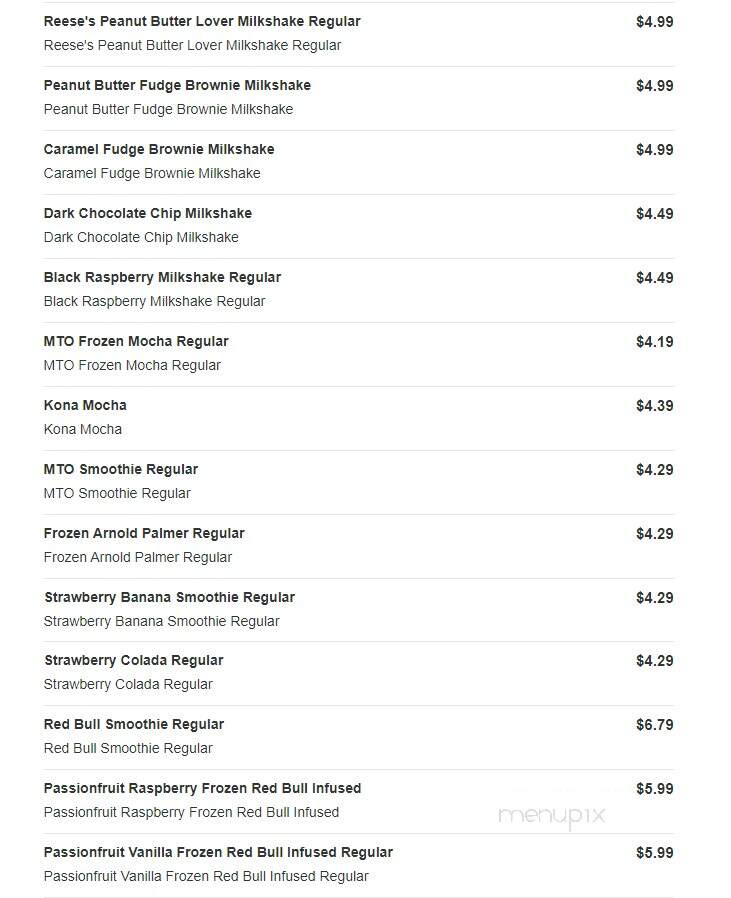 Sheetz - Rocky Mount, NC menu_pic
