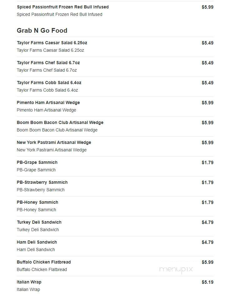 Sheetz - Rocky Mount, NC menu_pic