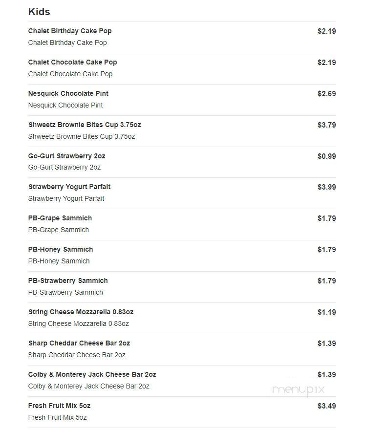 Sheetz - Rocky Mount, NC menu_pic