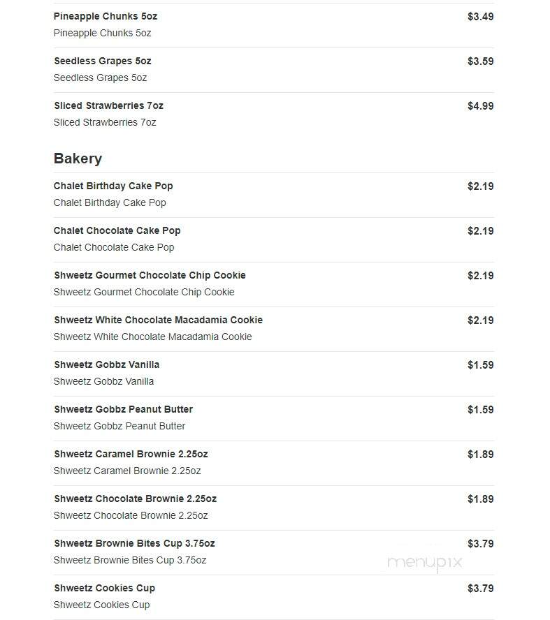 Sheetz - Rocky Mount, NC menu_pic