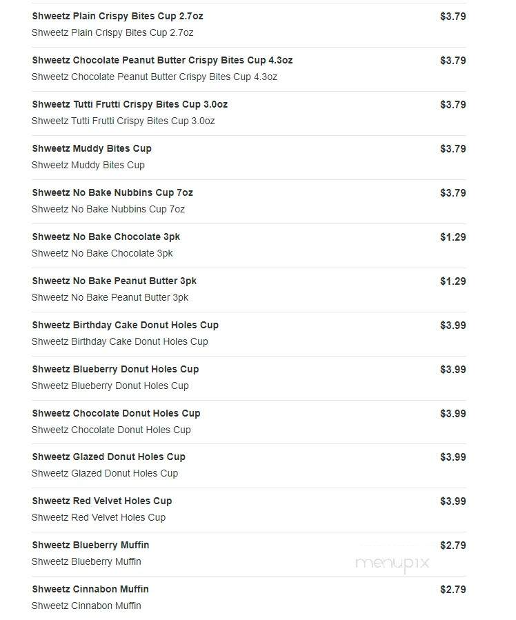 Sheetz - Rocky Mount, NC menu_pic