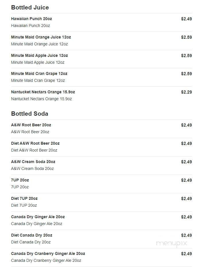 Sheetz - Rocky Mount, NC menu_pic