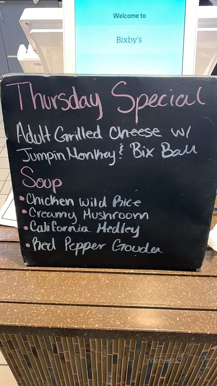 Bixby's - Grand Rapids, MN menu_pic