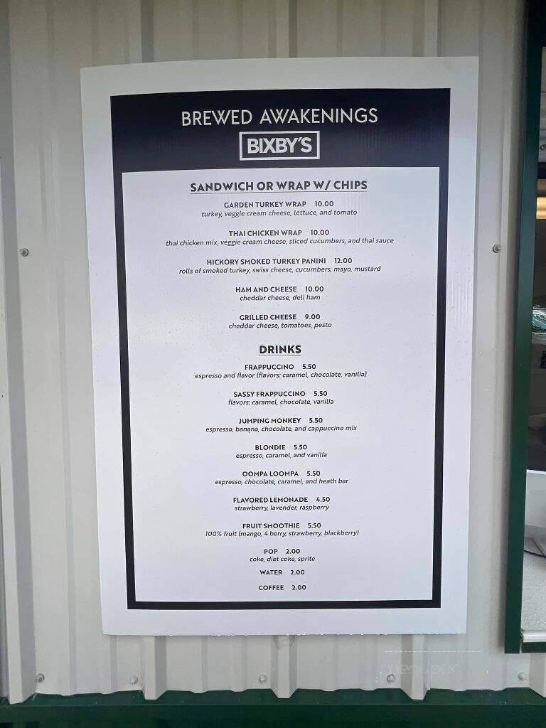 Bixby's - Grand Rapids, MN menu_pic