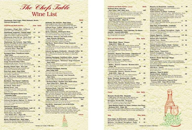 The Chef's Table - Melbourne, FL menu_pic