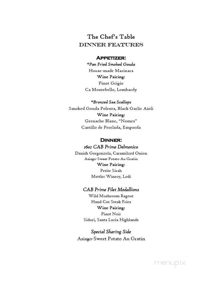 The Chef's Table - Melbourne, FL menu_pic