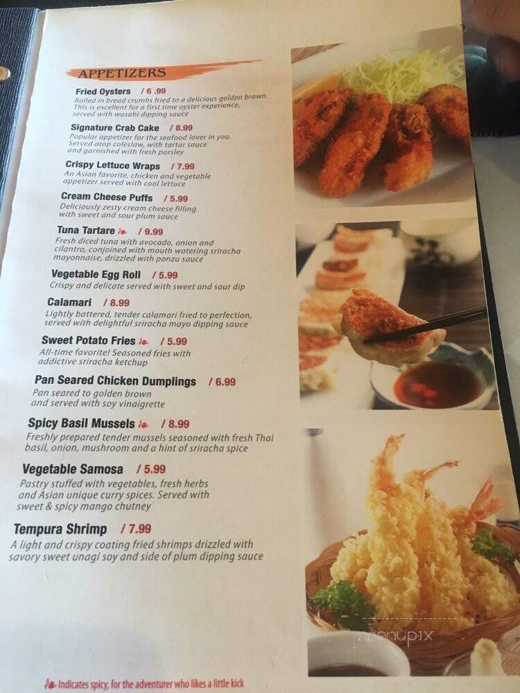 Sriracha Thai Bistro & Oyster Bar - Moline, IL menu_pic