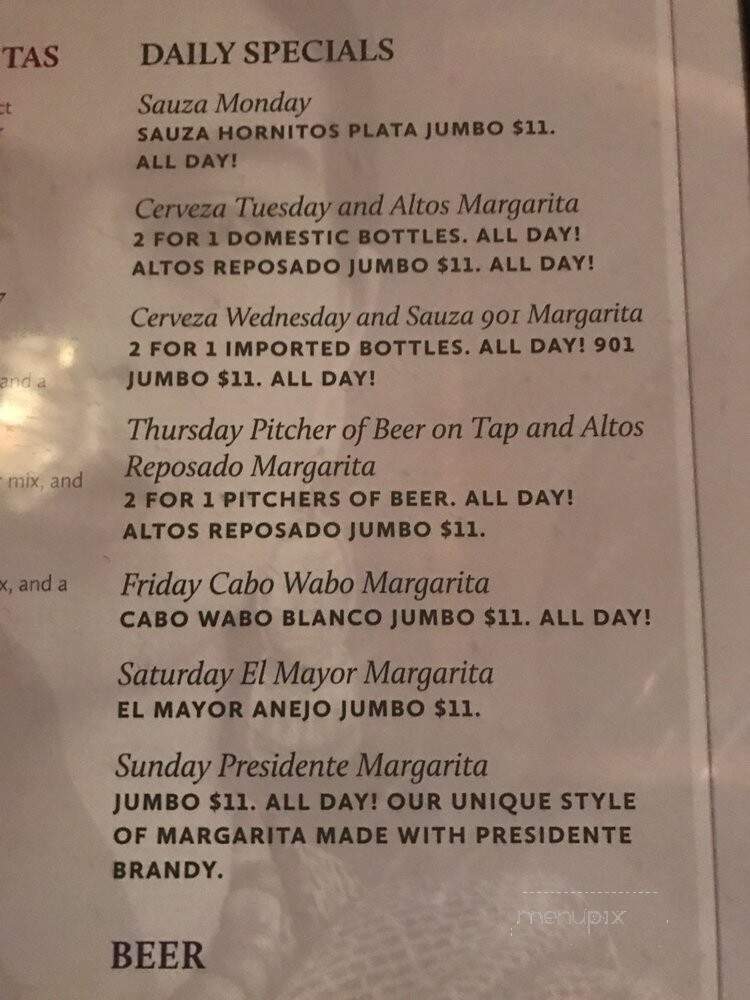 Frida's Restaurante Mexicano - Collierville, TN menu_pic