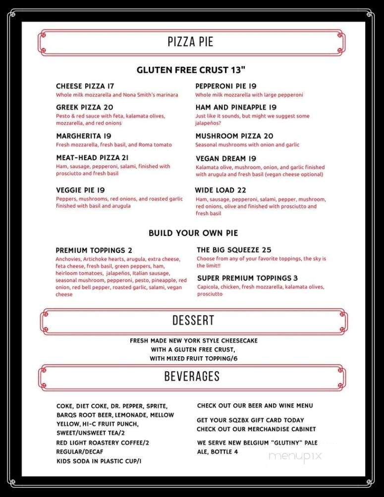SQZBX Brewery & Pizza - Hot Springs, AR menu_pic