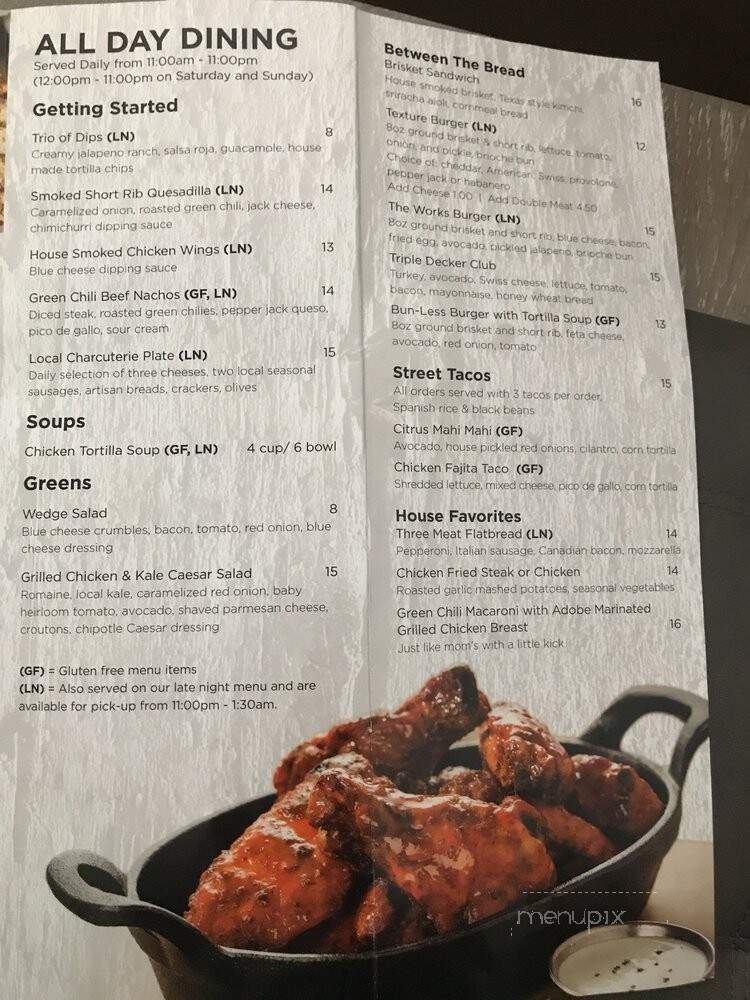 Texture Food and Drink - Austin, TX menu_pic