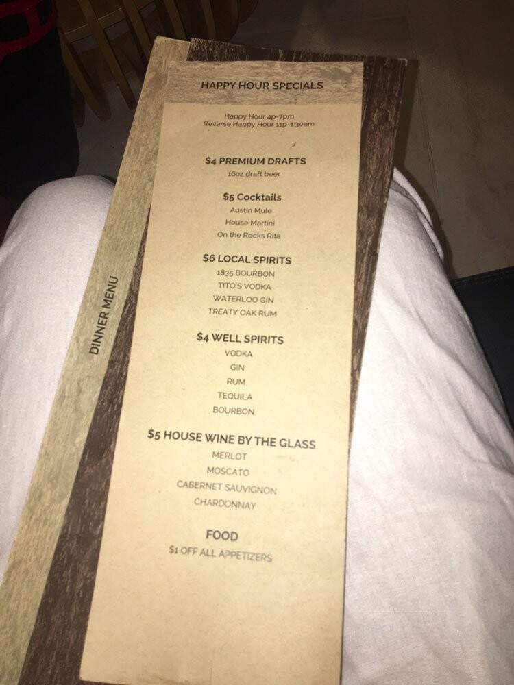 Texture Food and Drink - Austin, TX menu_pic