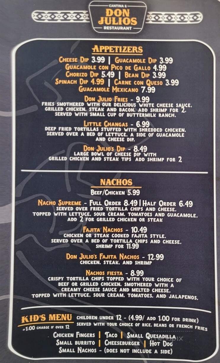 Don Julio's Mexican restaurant - Tifton, GA menu_pic