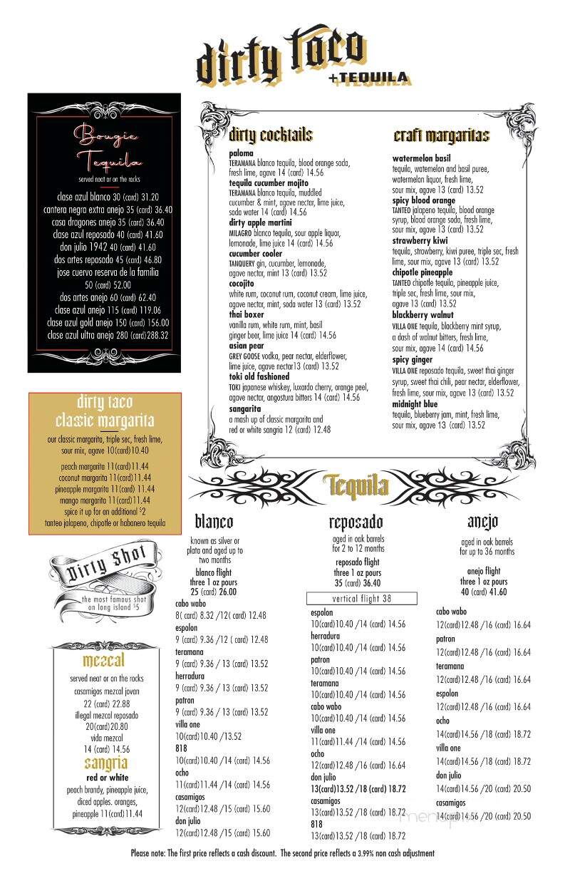 Dirty Taco + Tequila - Rockville Centre, NY menu_pic