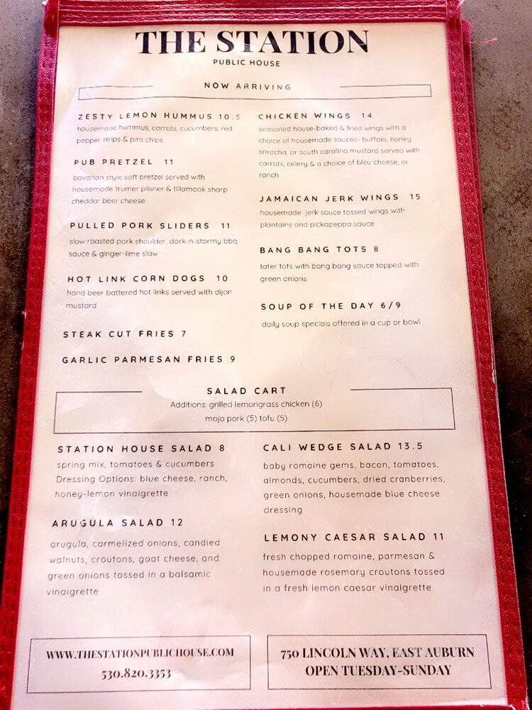The Station Public House - Auburn, CA menu_pic
