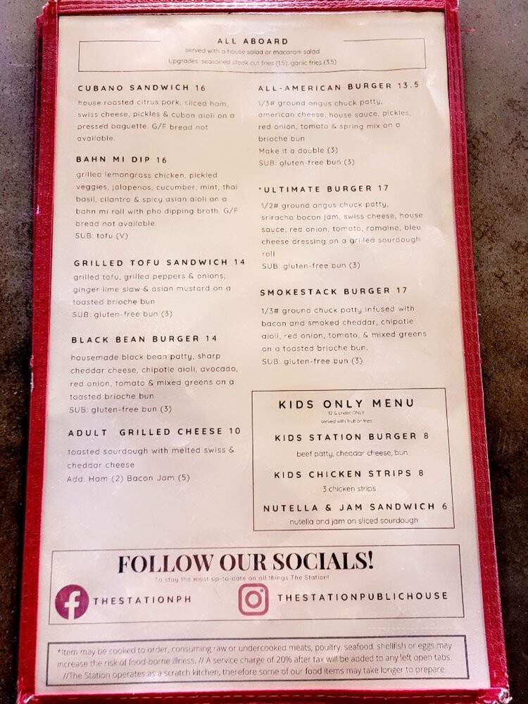 The Station Public House - Auburn, CA menu_pic