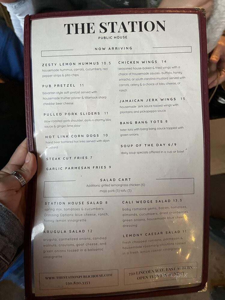The Station Public House - Auburn, CA menu_pic