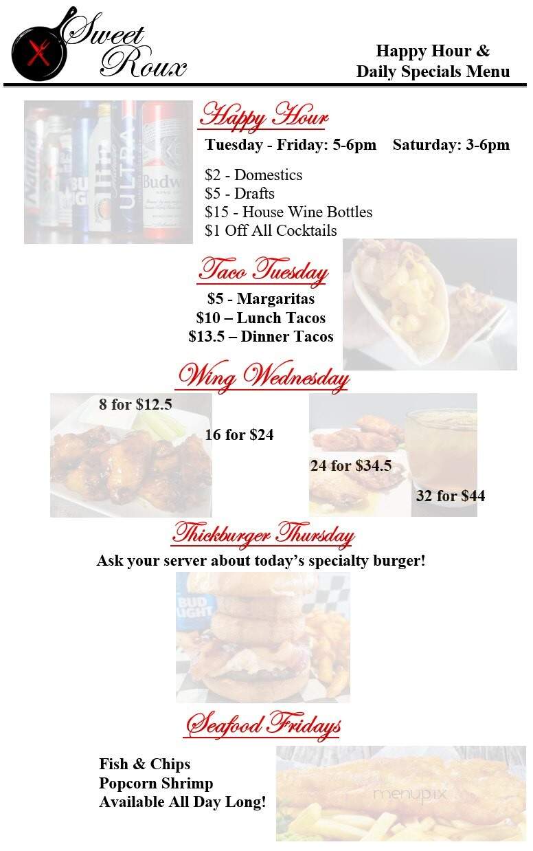 Sweet Roux - Culpeper, VA menu_pic
