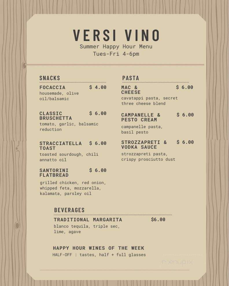 Versi Vino - Maple Shade, NJ menu_pic