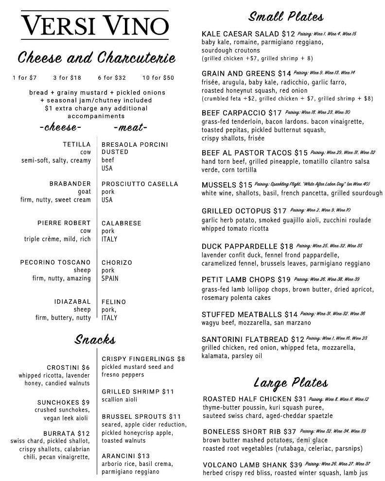 Versi Vino - Maple Shade, NJ menu_pic
