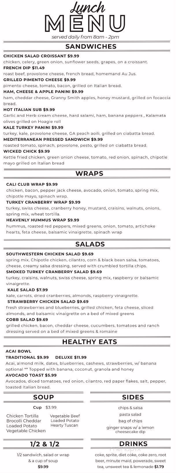 Farmers Table Sweet Shop - Douglasville, GA menu_pic