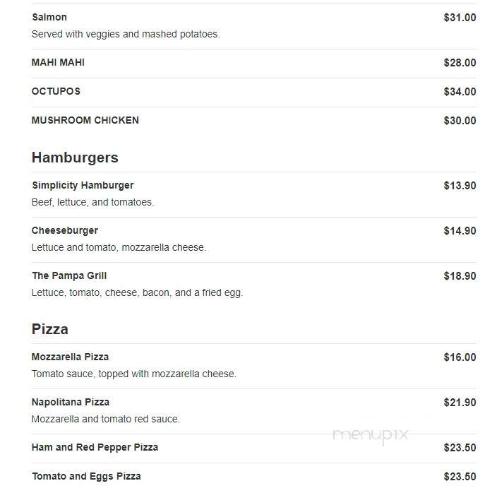 The Pampa Grill - Boca Raton, FL menu_pic