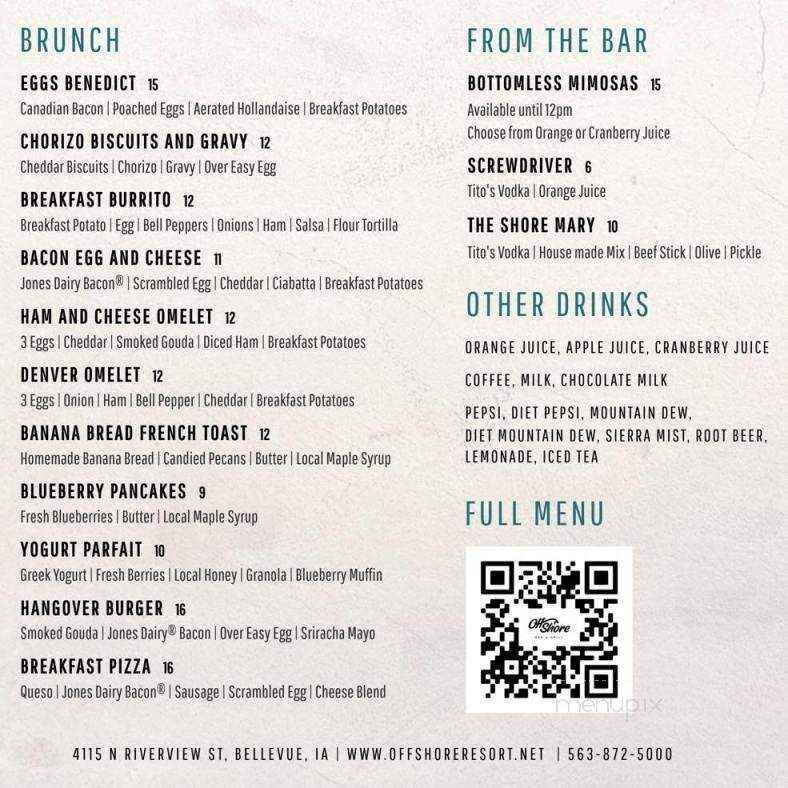 Off Shore Bar & Grill - Bellevue, IA menu_pic