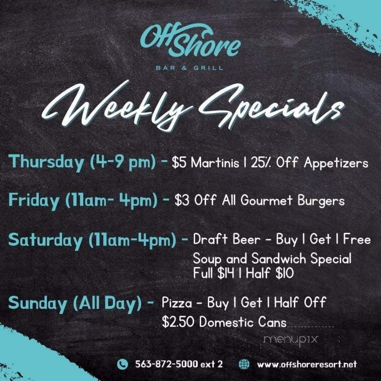 Off Shore Bar & Grill - Bellevue, IA menu_pic