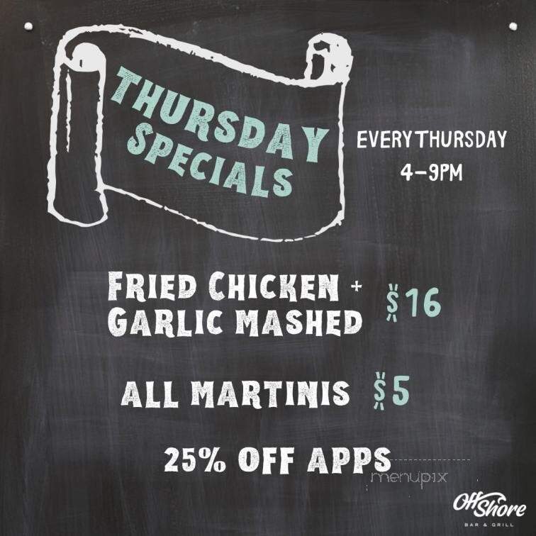 Off Shore Bar & Grill - Bellevue, IA menu_pic