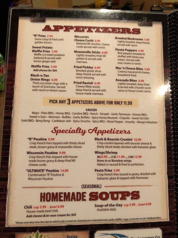 R Place - Spalding, MI menu_pic