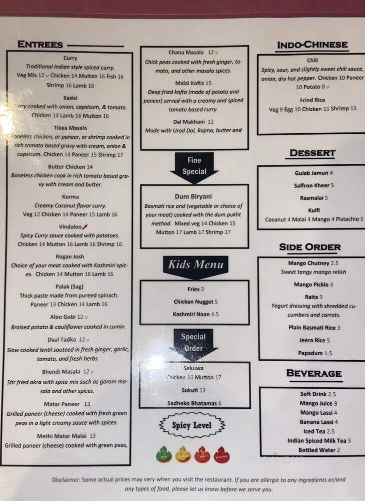 Fine Restaurant & Bar - Erie, PA menu_pic