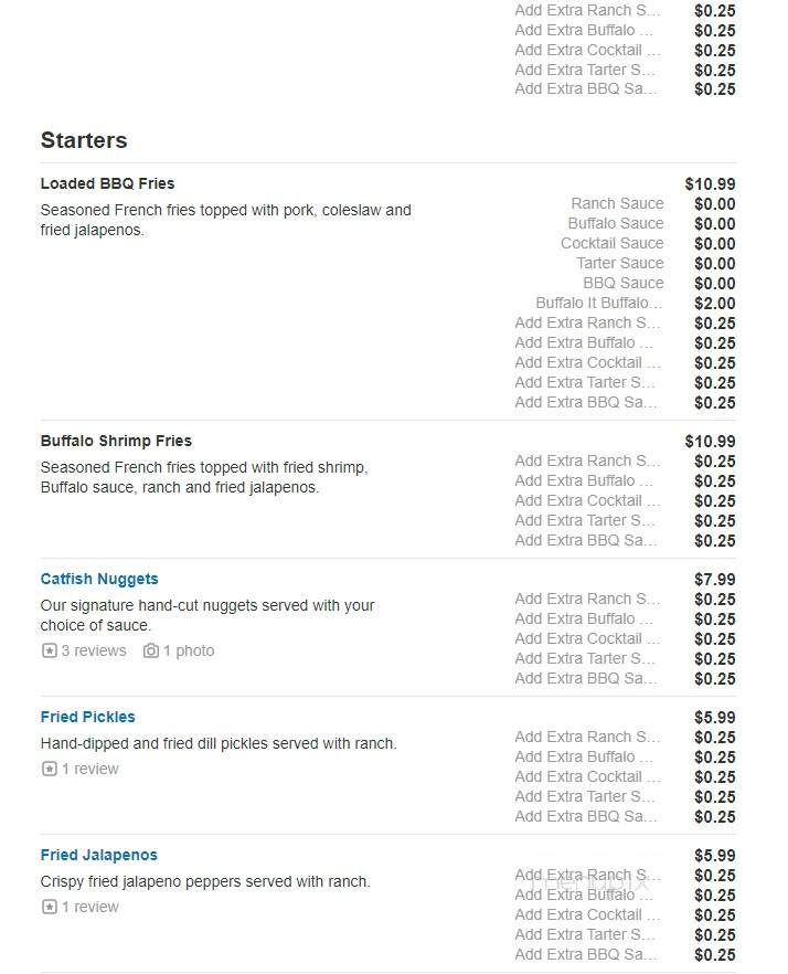 Piggybacks BBQ & Catfish - Lake City, SC menu_pic