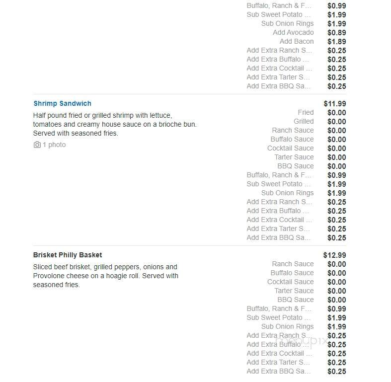 Piggybacks BBQ & Catfish - Lake City, SC menu_pic