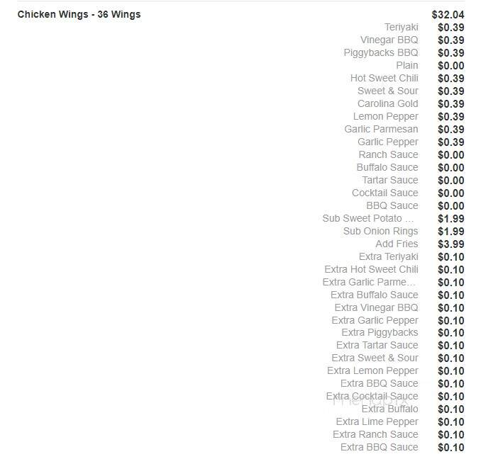 Piggybacks BBQ & Catfish - Lake City, SC menu_pic