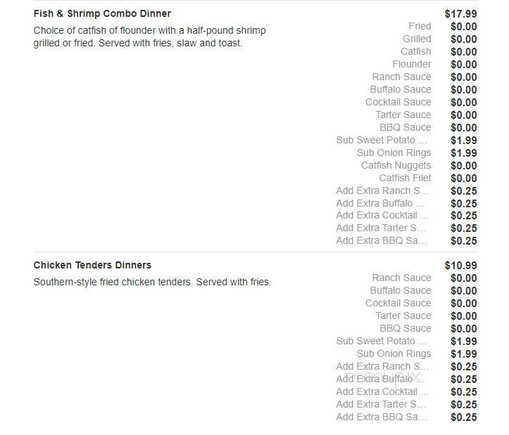 Piggybacks BBQ & Catfish - Lake City, SC menu_pic