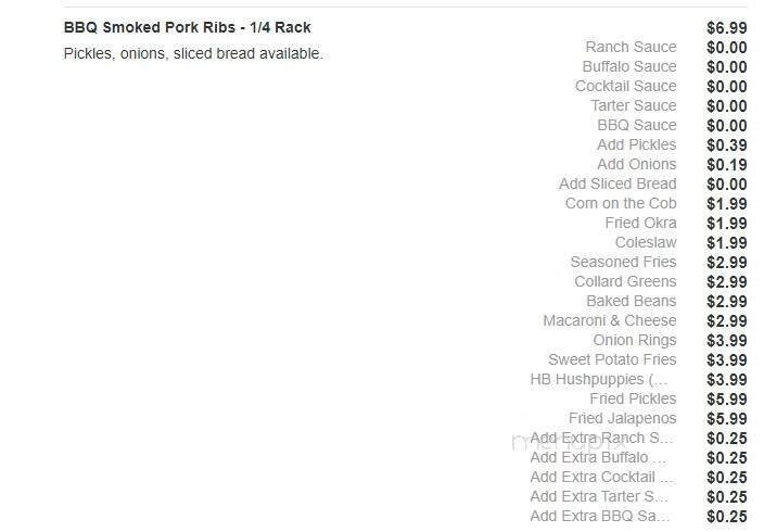 Piggybacks BBQ & Catfish - Lake City, SC menu_pic