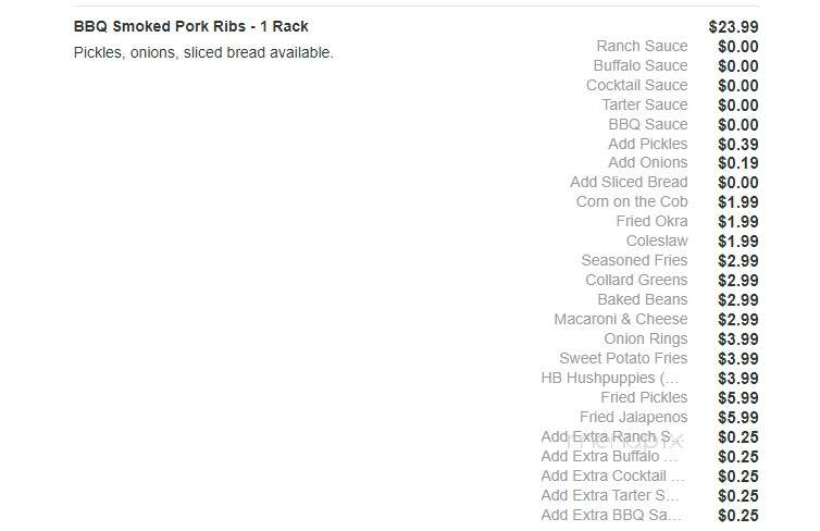 Piggybacks BBQ & Catfish - Lake City, SC menu_pic