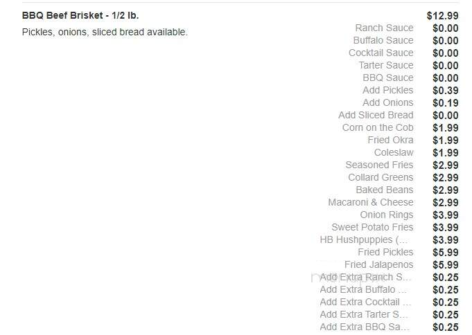 Piggybacks BBQ & Catfish - Lake City, SC menu_pic