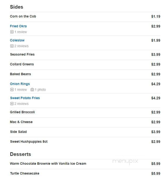 Piggybacks BBQ & Catfish - Lake City, SC menu_pic