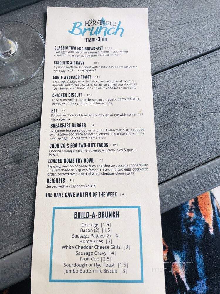 That Bar & Table - Gainesville, FL menu_pic