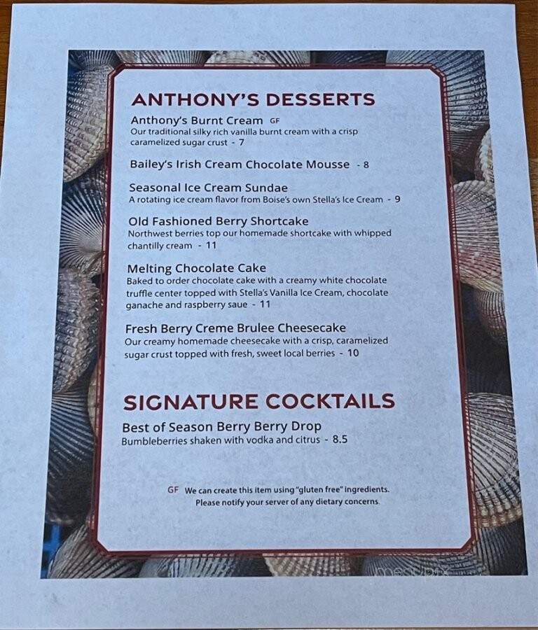 Anthony's Boise - Boise, ID menu_pic