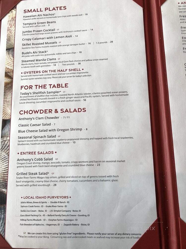 Anthony's Boise - Boise, ID menu_pic