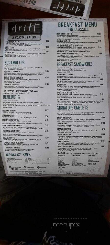 Drift - Myrtle Beach, SC menu_pic