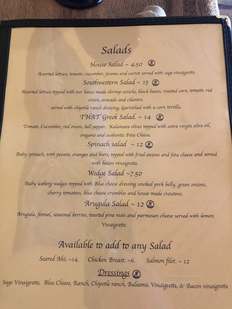 Balcony One - Virgin, UT menu_pic