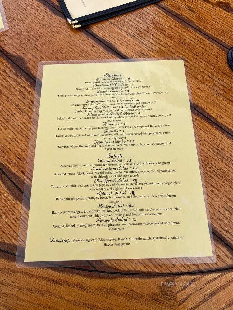 Balcony One - Virgin, UT menu_pic